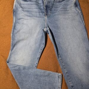 Good American Denim Blue Straight Leg Jeans